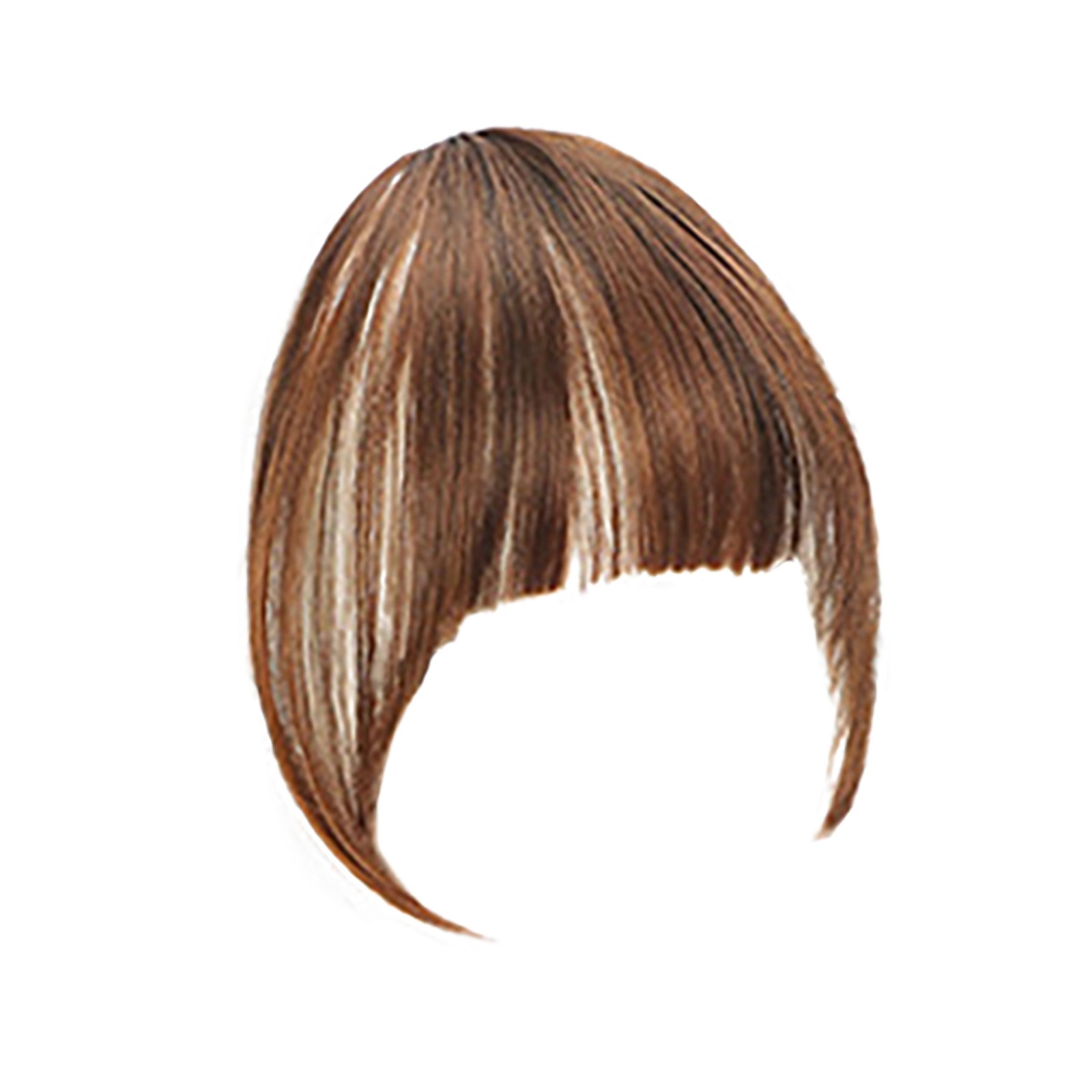 thumbnail image 2 of Extensiones de flequillo con clip - Pelo natural castaño rojizo Resistente al calor para uso diario en fiestas, 2 of 2